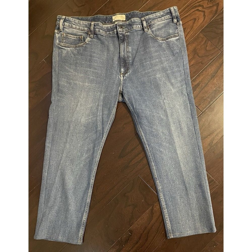 Orvis Five Pocket Jeans Mens 42x30(25) Blue Med Wash Straight Leg Stretch Denim